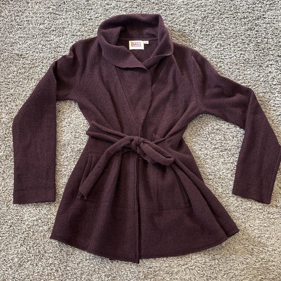 Anthropologie Sweaters - VINTAGE Rosie Neira for Anthropologie 100% Wool Wrap Jacket Purple Medium Petite